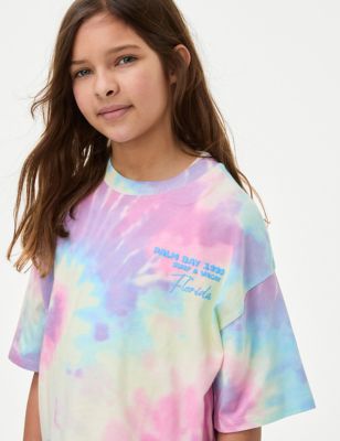 M&S Girls Pure Cotton Graphic T-Shirt (6-16 Yrs) - 12-13 - Multi, Multi,Ivory,Pink