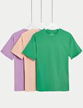 T-Shirt χωρίς σχέδιο σε σετ των 3 από 100% βαμβάκι (6-16 ετών)
