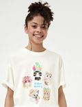 Puur katoenen T-shirt met kattenprint (6-16 jaar)