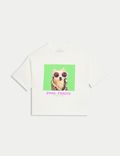 Zuiver katoenen T-shirt met hondenmotief (6-16 jaar)