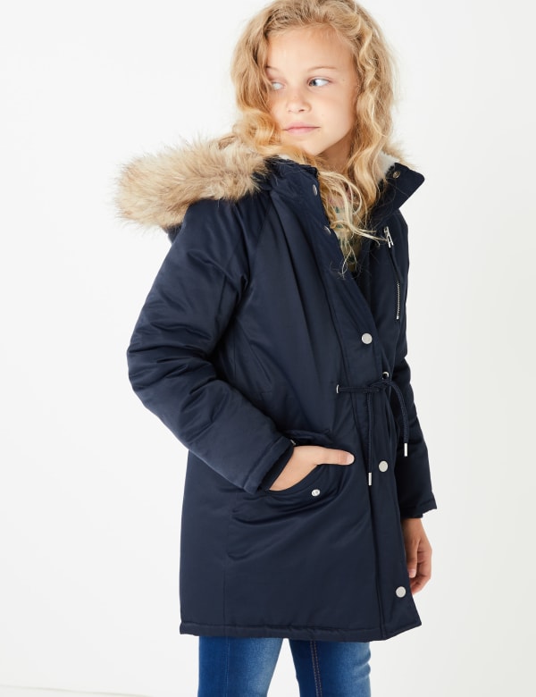 Stormwear™ Hooded Faux Fur Trim Parka (3-16 Yrs)