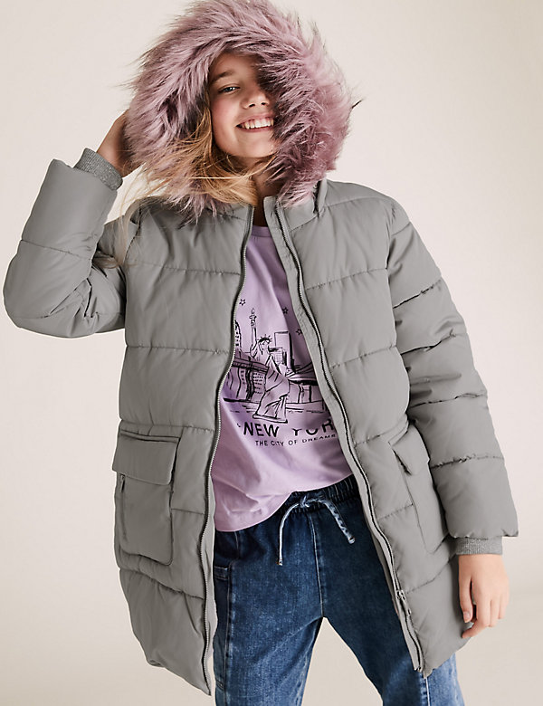 Manteau long et matelassé à capuche, doté de la technologie Stormwear™ (du 6 au 16&nbsp;ans) - LU