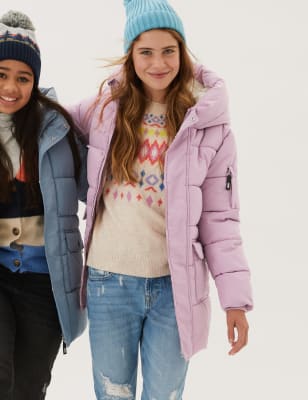 

M&S Collection Wattierter, langer Mantel mit Stormwear™ (6-16 Jahre) - Pink, Pink