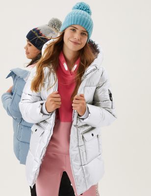 

Girls M&S Collection The Stormwear™ Metallic Longline Padded Coat (6-16 Yrs) - Silver, Silver