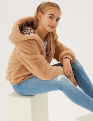 

M&S Collection Bomberjacke mit Kunstfell und Kapuze (6-16 Jahre) - Beige, Beige