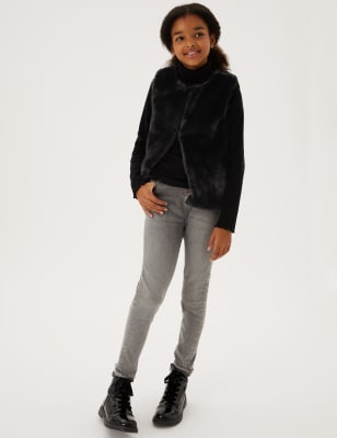 

Girls M&S Collection Faux Fur Gilet (6-16 Yrs) - Black, Black