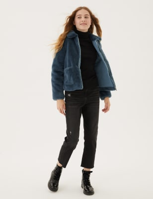 faux fur jacket m&s