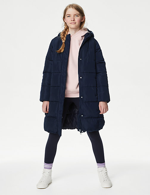 Marks And Spencer Girls M&S Collection Stormwear Longline Padded Coat (6-16 Yrs) - Navy, Navy