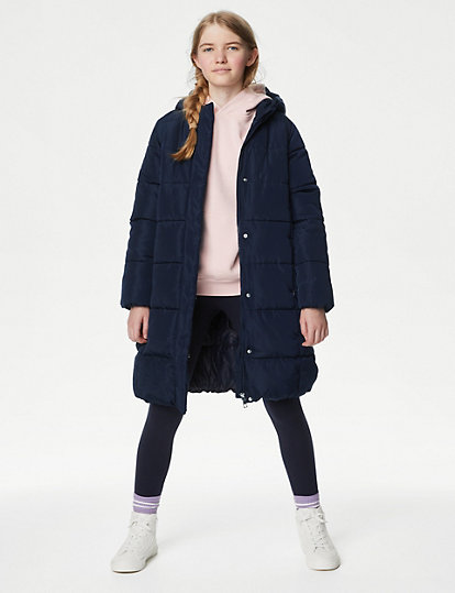 M&S Collection Stormwear™ Longline Padded Coat (6-16 Yrs) - 9-10Y - Navy, Navy