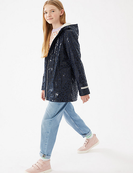 Marks And Spencer Girls M&S Collection Stormwear Leopard Fisherman Coat (6-16 Yrs) - Navy