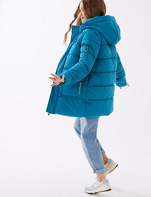Marks And Spencer Girls M&S Collection Stormwear Longline Padded Coat (6-16 Yrs) - Blue, Blue