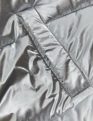 

M&S Collection Abrigo acolchado largo de efecto metalizado con Stormwear™(6-16 años) - Silver, Silver