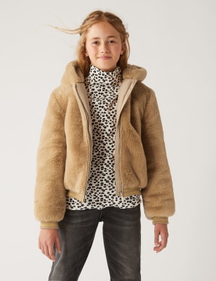 Gap faux 2024 fur bomber jacket