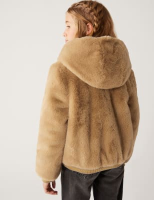 Gap hooded faux clearance fur jacket