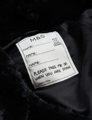 

M&S Collection Bomber con capucha imitación de piel (6-16 años) - Black, Black