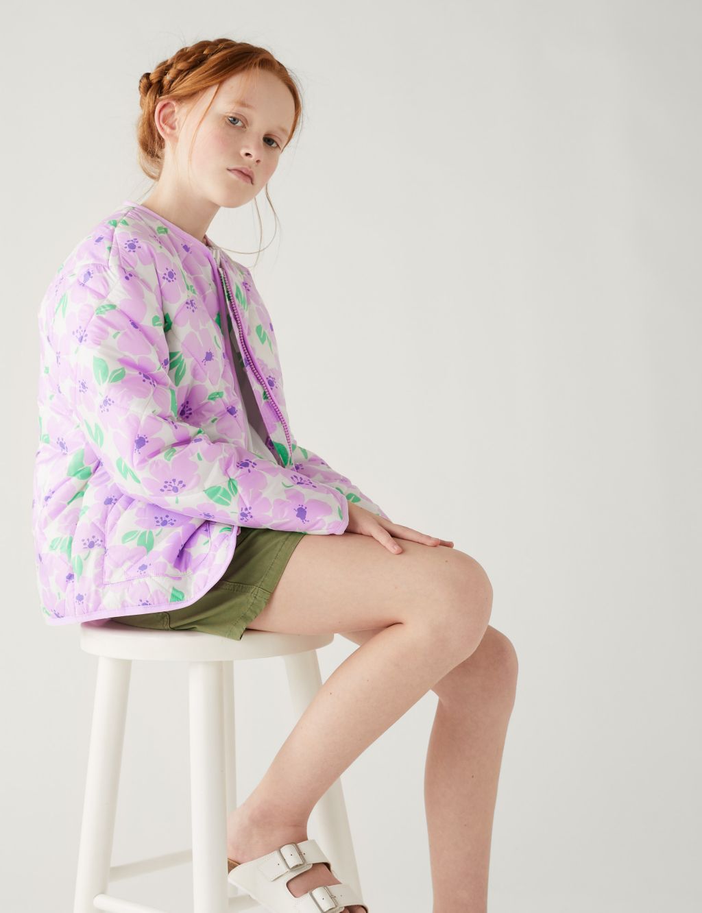 Floral Quilted Jacket (6-16 Yrs) image 1