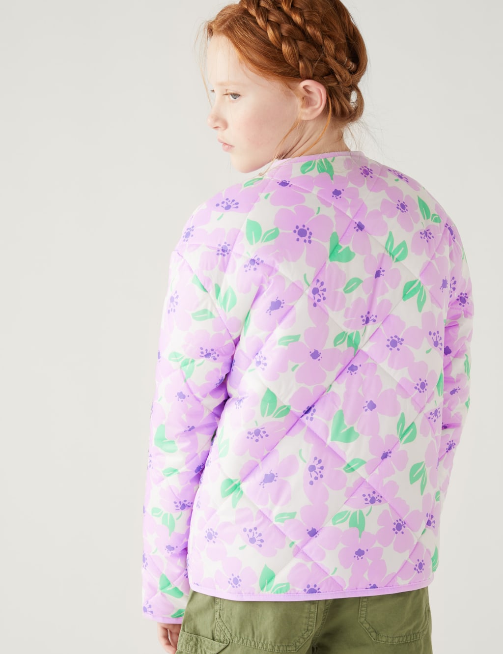 Floral Quilted Jacket (6-16 Yrs) image 4