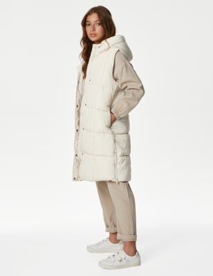 

Girls M&S Collection Stormwear™ Hooded Padded Longline Gilet (6-16 Yrs) - Cream, Cream