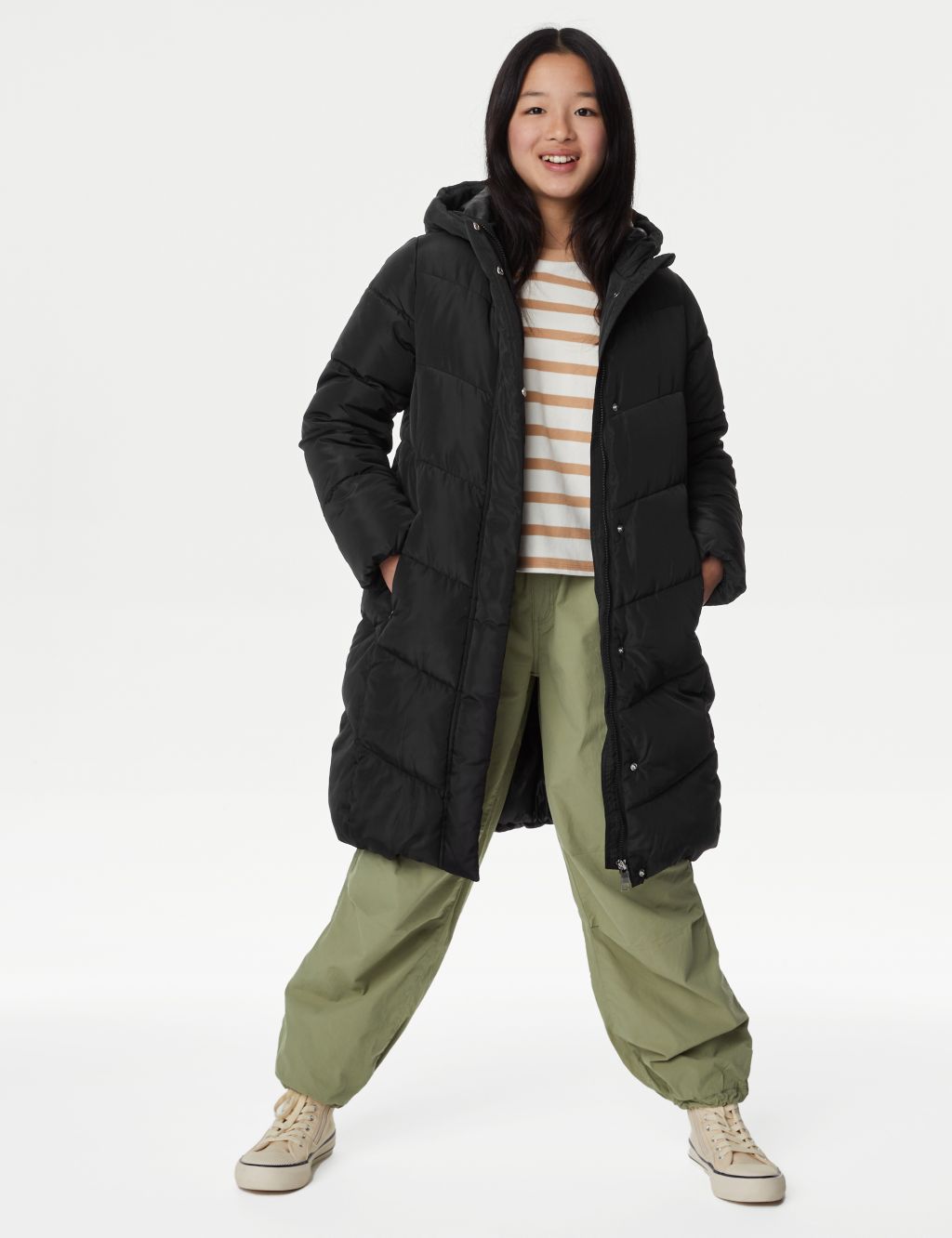 Stormwear™ Longline Padded Hooded Coat (6-16 Yrs) image 1