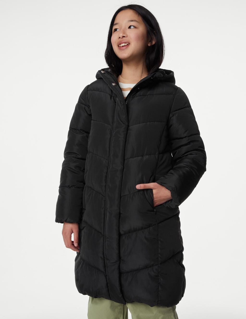 Stormwear™ Longline Padded Hooded Coat (6-16 Yrs) image 3