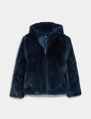 Faux Fur Hooded Jacket (6-16 Yrs)