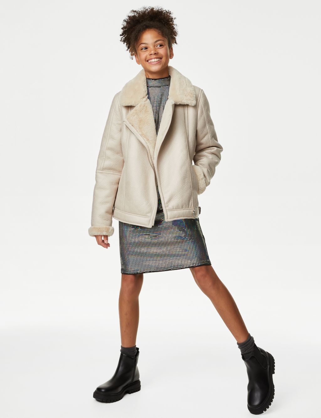 Faux Fur Lined Jacket (6-16 Yrs) image 1
