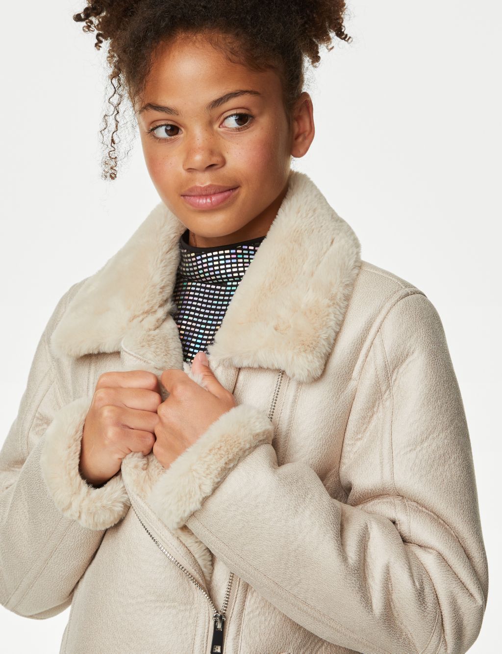 Faux Fur Lined Jacket (6-16 Yrs) image 3