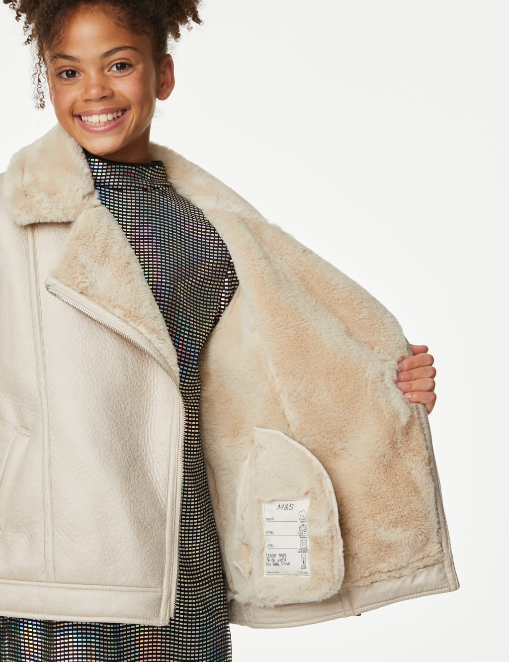 Faux Fur Lined Jacket (6-16 Yrs) image 5