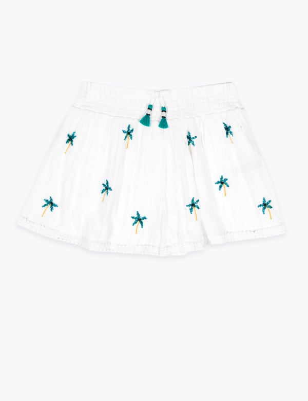 Regular Palm Embellished Holiday Shorts