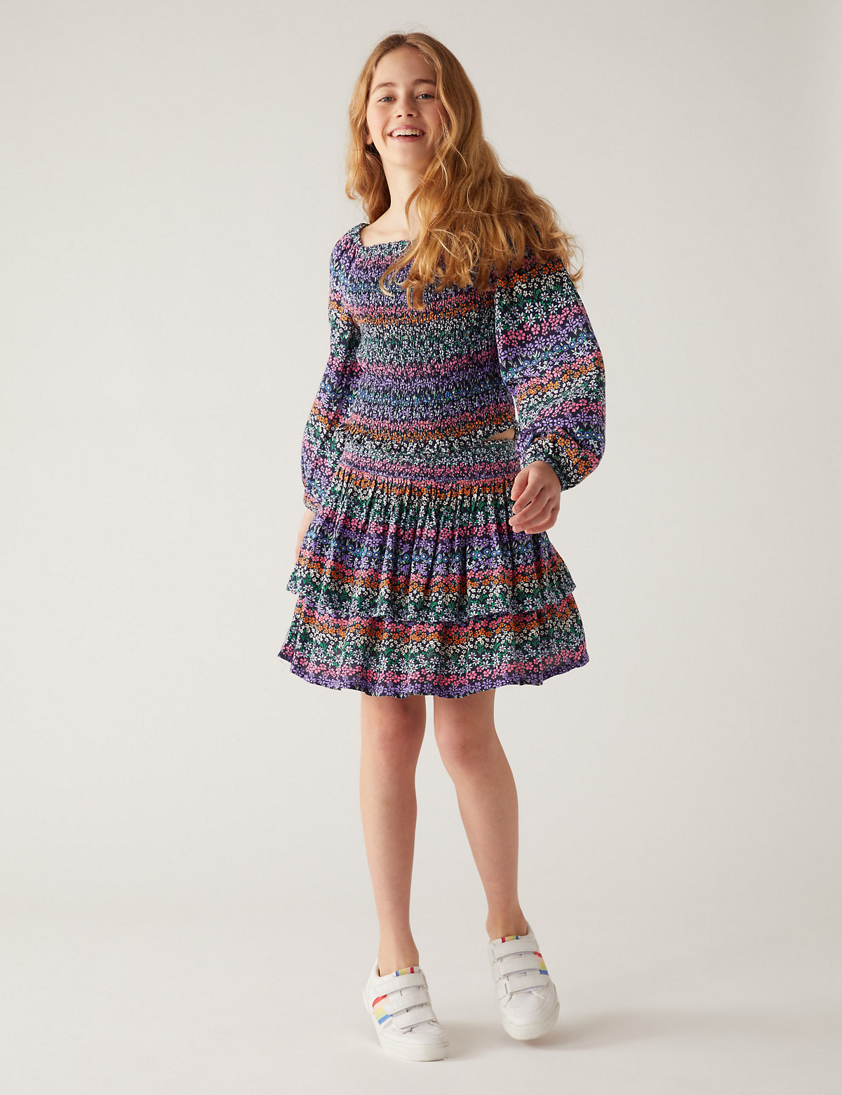 Floral Tiered Skirt (6-16 Yrs)