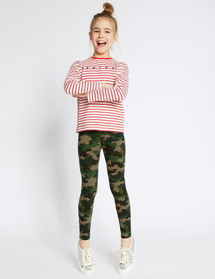 Leggings en tissu extensible &agrave; imprim&eacute; camouflage (du 3 au 16&nbsp;ans)