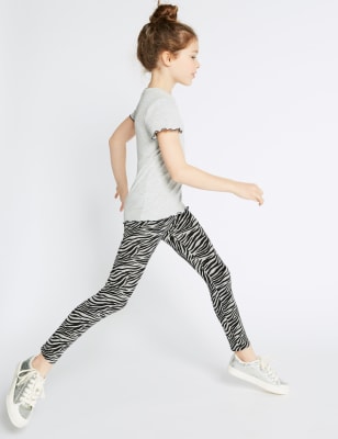 Leggings en coton extensible &agrave; motif z&egrave;bre (du 3 au 16&nbsp;ans)