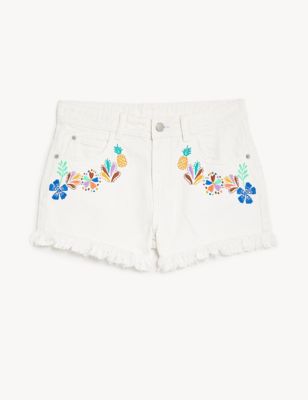 Denim Floral Shorts (6-16 Yrs)
