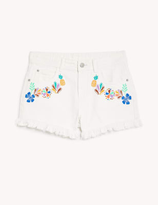 Denim Floral Shorts (6-16 Yrs)