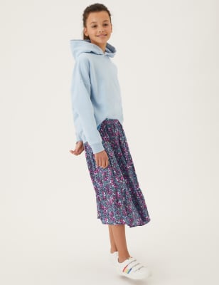 

Girls M&S Collection Midi Floral Tiered Skirt (6-16 Yrs) - Navy Mix, Navy Mix