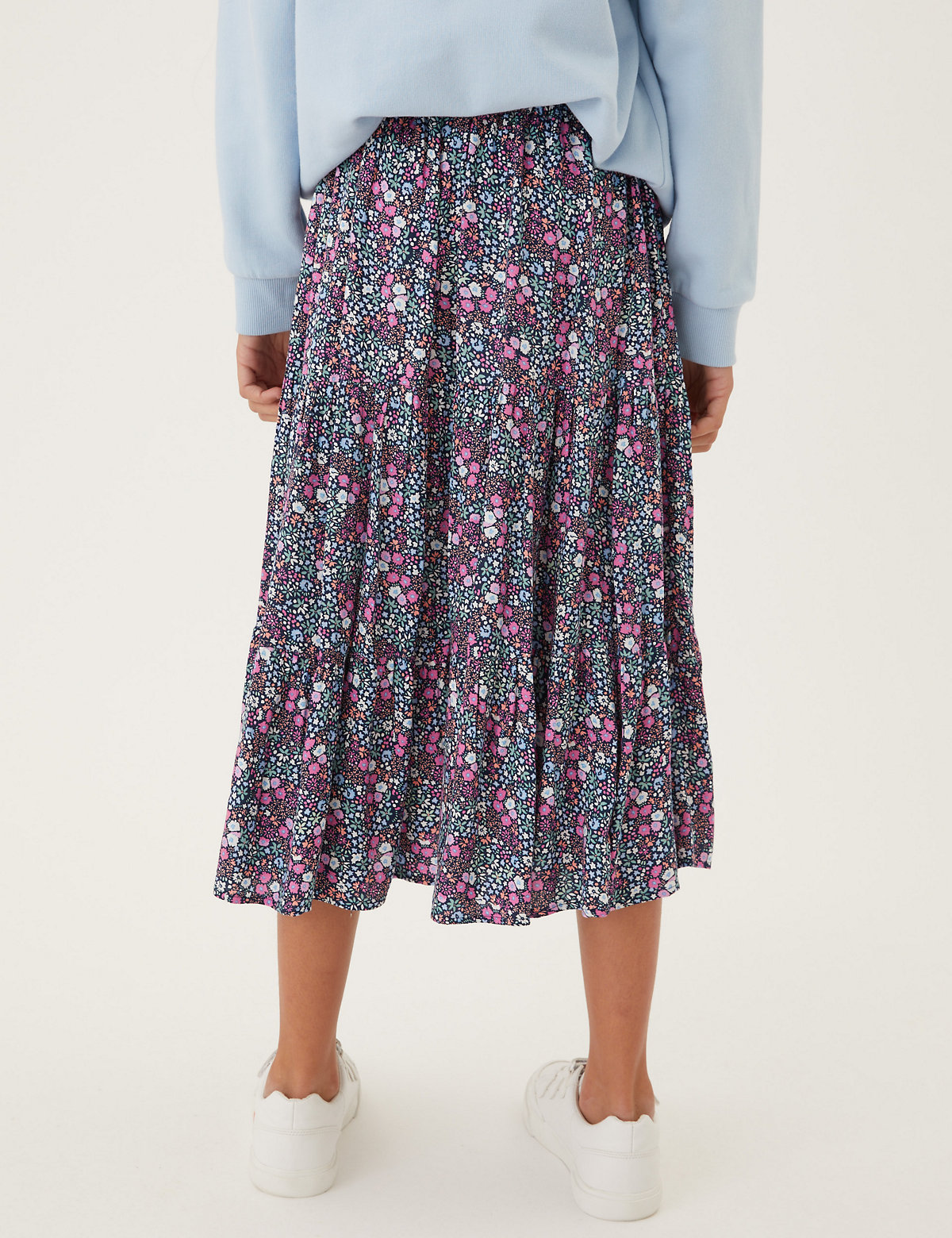 Midi Floral Tiered Skirt (6-16 Yrs)