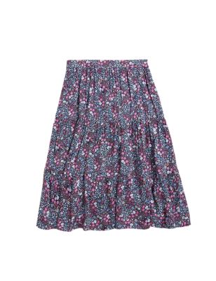 M&S Girls Midi Floral Tiered Skirt (6-16 Yrs)