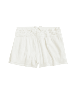 

Girls M&S Collection Pure Cotton Crochet Shorts (6-16 Yrs) - Cream, Cream