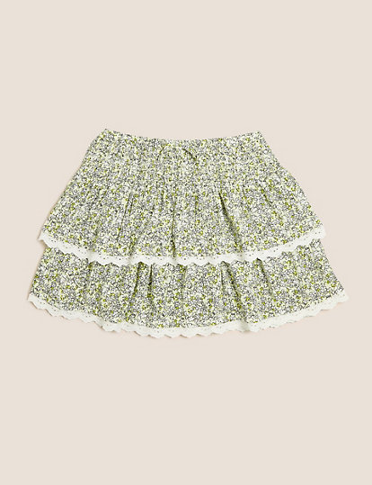 Floral Print Tiered Skirt (6-16 Yrs)