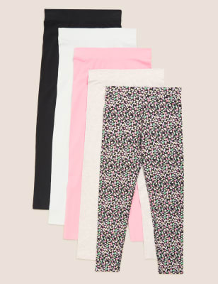 Lot de 5 leggings adaptés en coton, faciles à enfiler (du 2 au 16 ans) - Multi