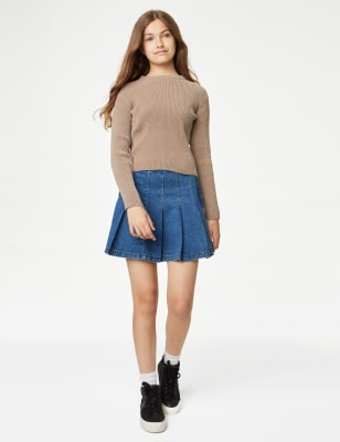 

Girls M&S Collection Denim Pleated Skirt (6-16 Yrs), Denim