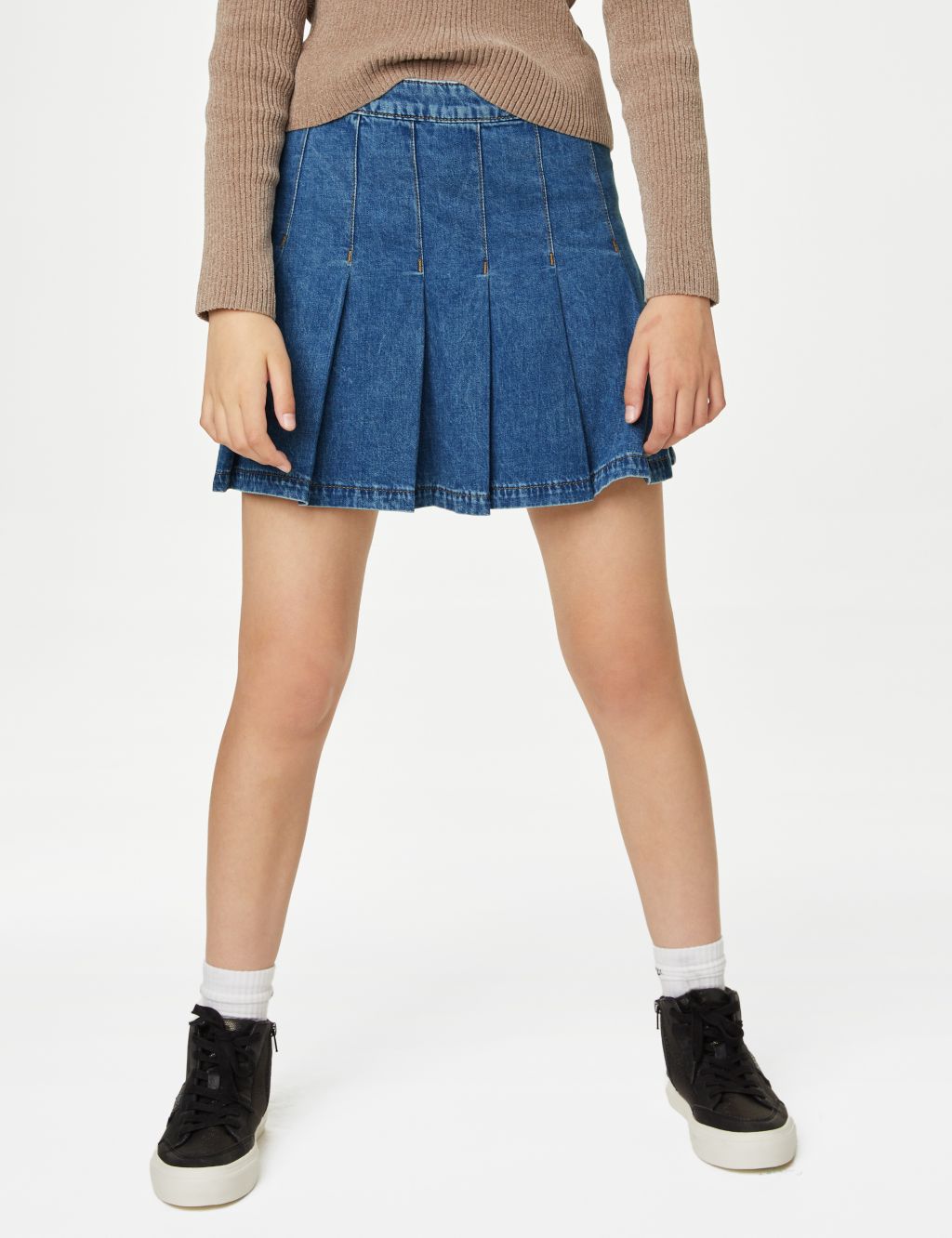 Denim Pleated Skirt (6-16 Yrs) image 4