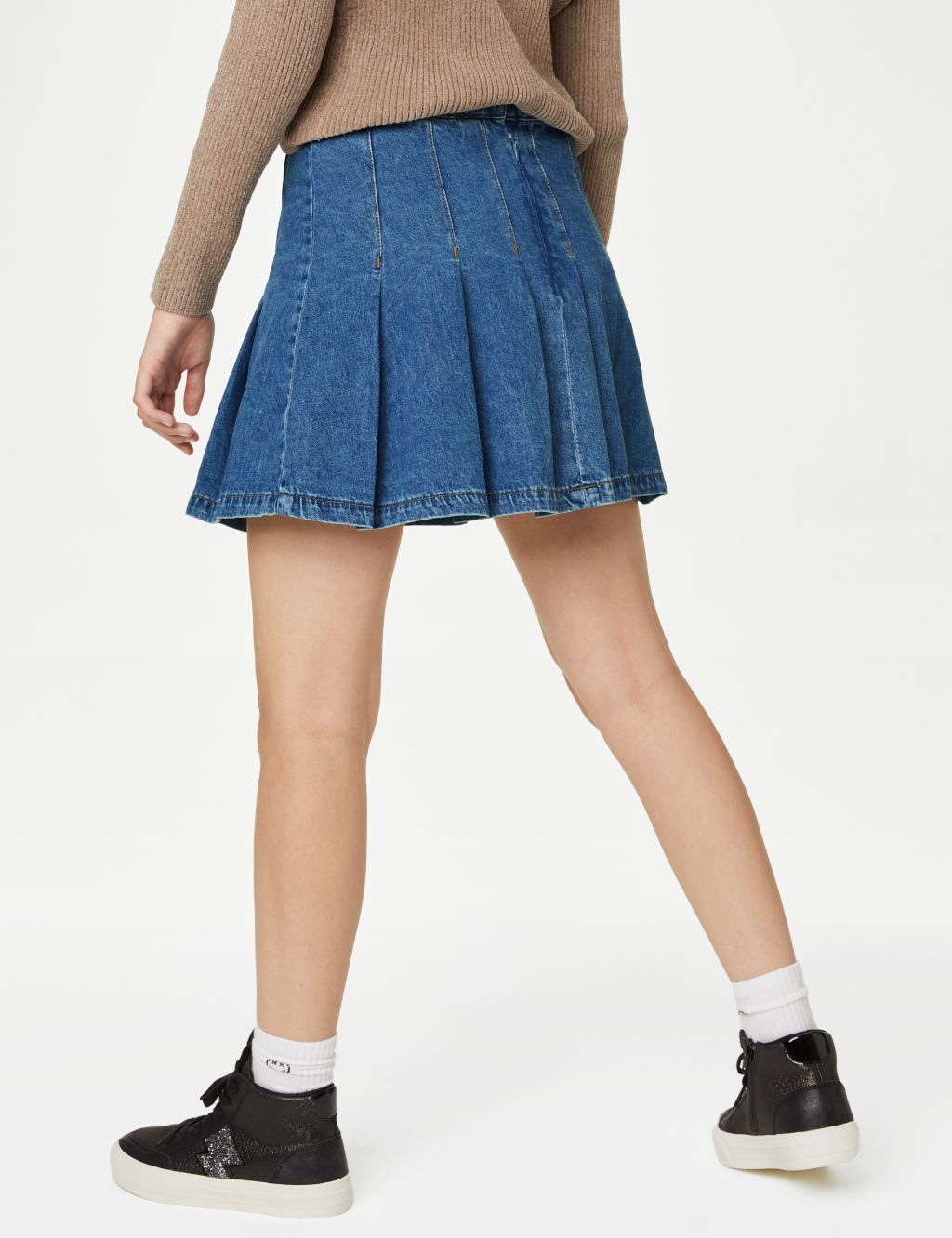 Denim Pleated Skirt (6-16 Yrs) image 5