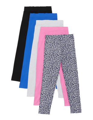 

M&S Collection Pack de 5 leggings fáciles de poner (6-16 años) - Multi, Multi