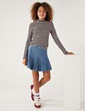 Denim Pleated Skirt (6-16 Yrs)