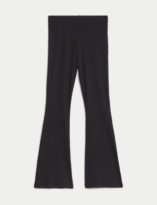 Cotton Rich Ribbed Flared Leggings (6-16 Yrs)