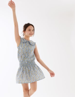 

Girls M&S Collection Pure Cotton Daisy Print Skirt (6-16 Yrs) - Blue Mix, Blue Mix