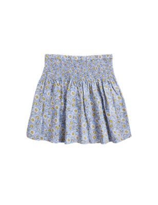 

Girls M&S Collection Pure Cotton Daisy Print Skirt (6-16 Yrs) - Blue Mix, Blue Mix