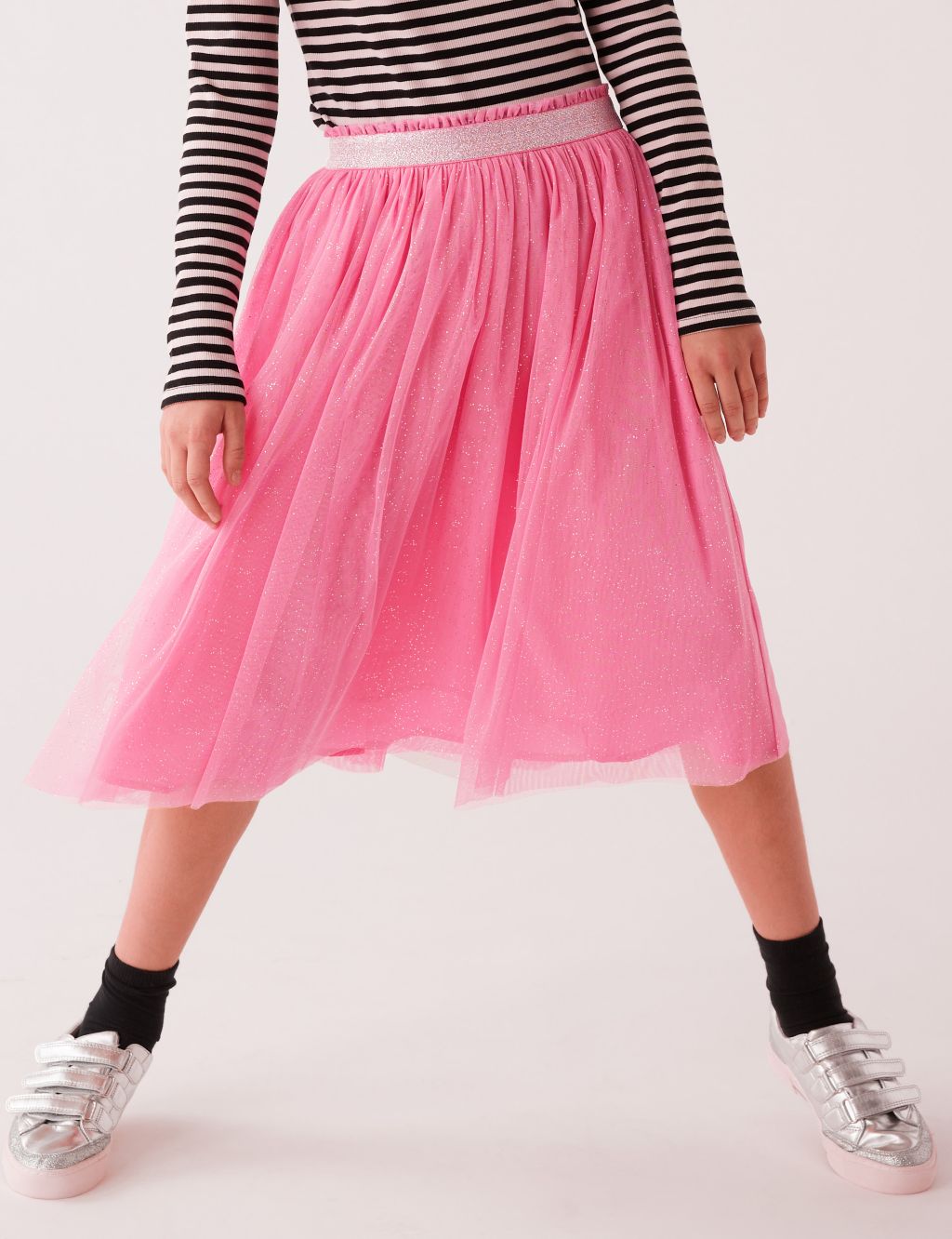 Midi Tulle Glitter Skirt (6-16 Yrs) image 3