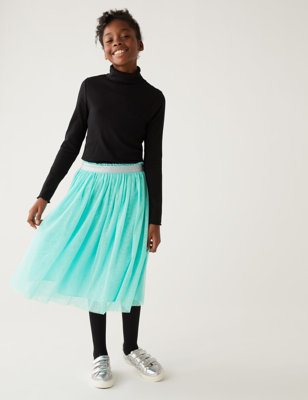 Midi Tulle Glitter Skirt (6-16 Yrs) image 1